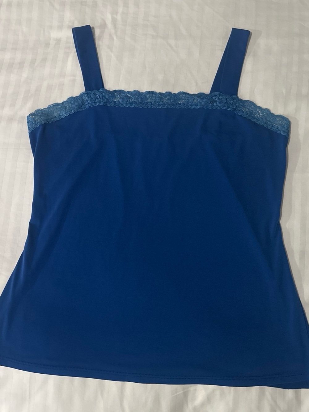CKW Royal Blue Tank with lace trim Detail